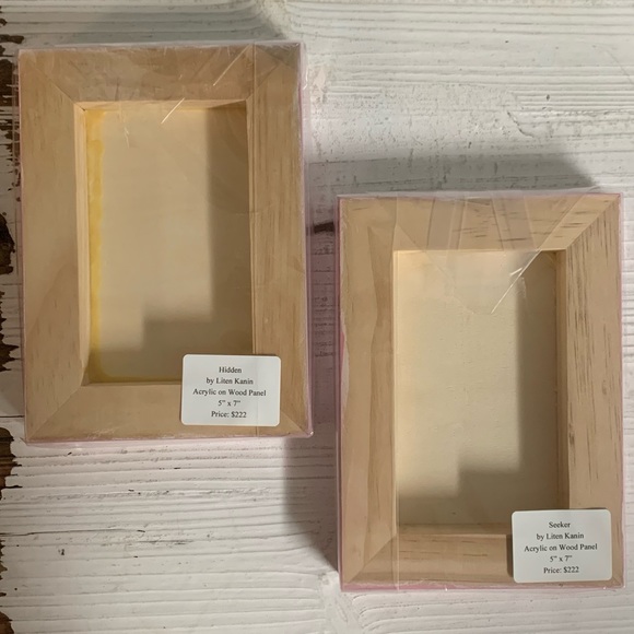 OOAK ART LITEN KANIN/TORI LIN Hidden & Seeker ACRYLIC ON WOOD ORIGINAL PAINTINGS - Picture 10 of 14